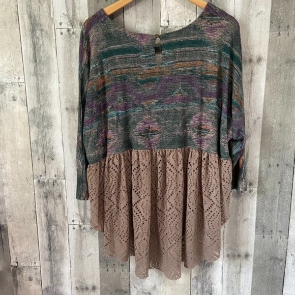 Free People Boho Southwest Dolman Sleeve Peplum Top Womens Small Shirt - Picture 10 of 10